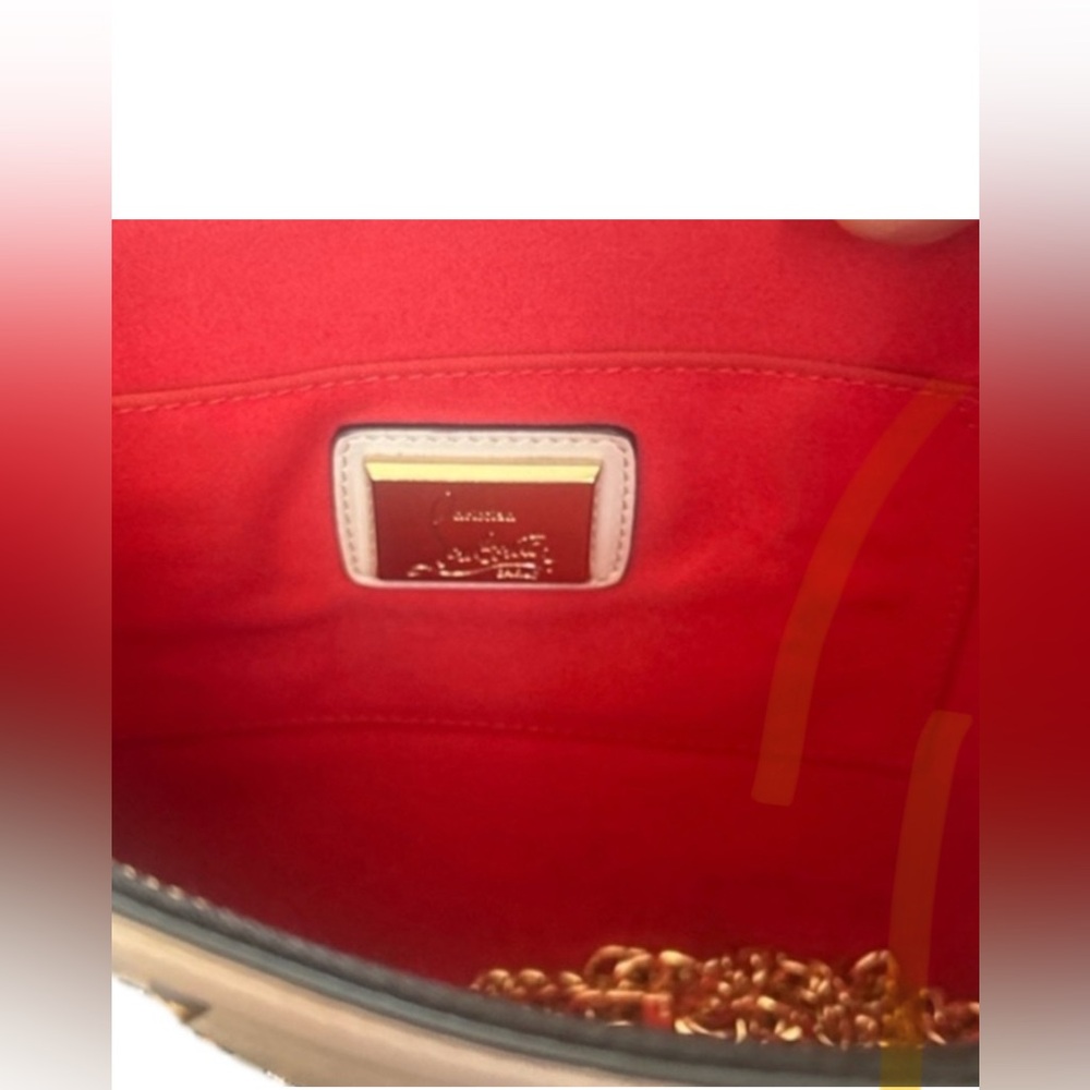 Christian Louboutin Gold Studded Leather Clutch - Picture 4 of 6